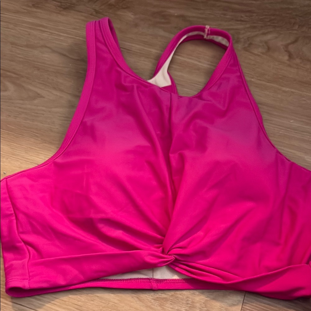 Women's Pink Twist Front Bikini Top